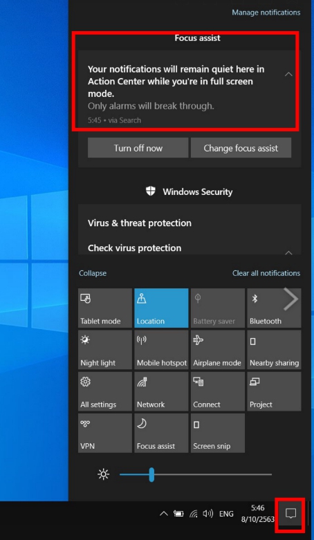 windows 10 check virus protection notification